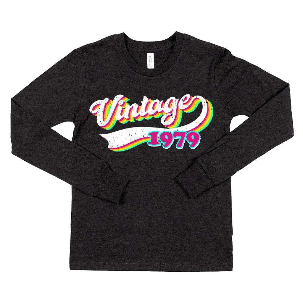 81831-9e0de7.jpeg Kids' Vintage 1979 Long Sleeve T-Shirt Kids & Baby Kids' Clothing Color : True Royal Blue|Heather Yellow Gold|Dark Gray Heather
