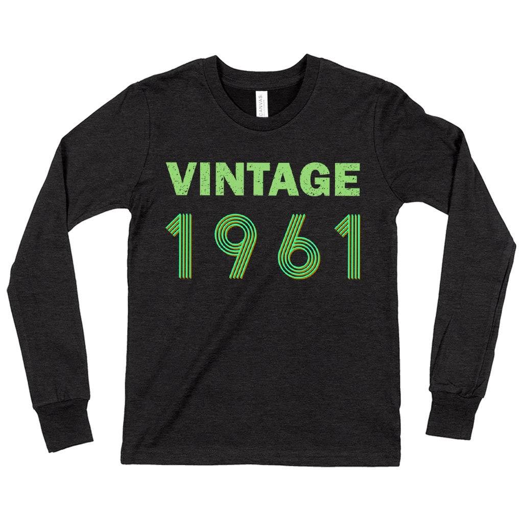 81833-3328d3.jpeg Kids' Vintage 1961 Long Sleeve T-Shirt Kids & Baby Kids' Clothing Color : White|Dark Gray Heather|Heather Yellow Gold