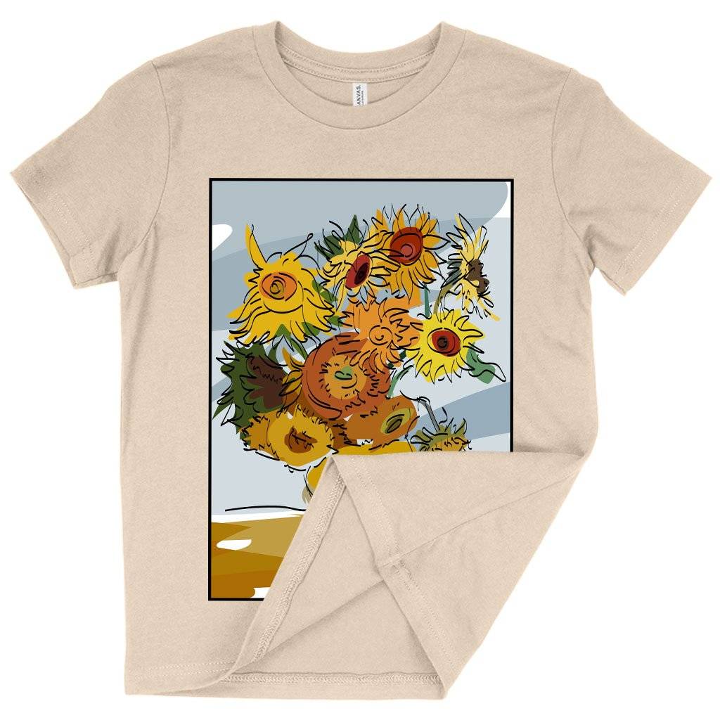 81881-d10a3e.jpeg Kids' Van Gogh Sunflowers T-Shirt - Art Print T-Shirts Kids & Baby Kids' Clothing Color : Mustard|Natural|Heather Red