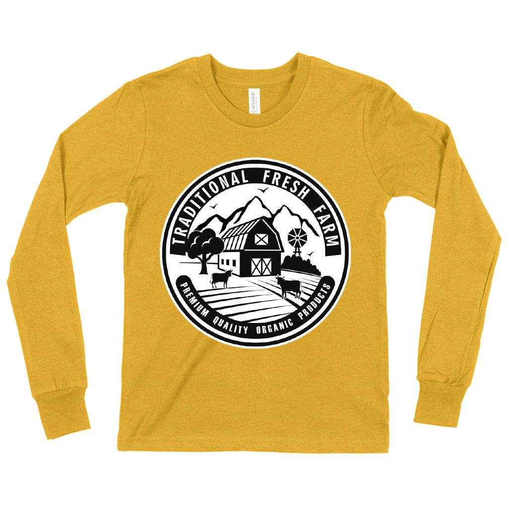 82078-3663e1.jpeg Kids' Traditional Fresh Farm Long Sleeve T-Shirt - Farm Designs T-Shirt - Farm Themed T-Shirt Kids & Baby Kids' Clothing Color : White|True Royal Blue|Heather Yellow Gold