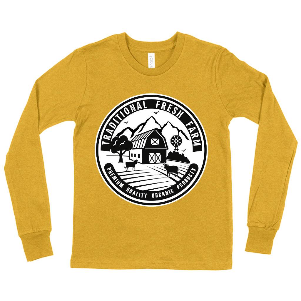 82078-77c0be.jpeg Kids' Traditional Fresh Farm Long Sleeve T-Shirt - Farm Designs T-Shirt - Farm Themed T-Shirt Kids & Baby Kids' Clothing Color : White|True Royal Blue|Heather Yellow Gold