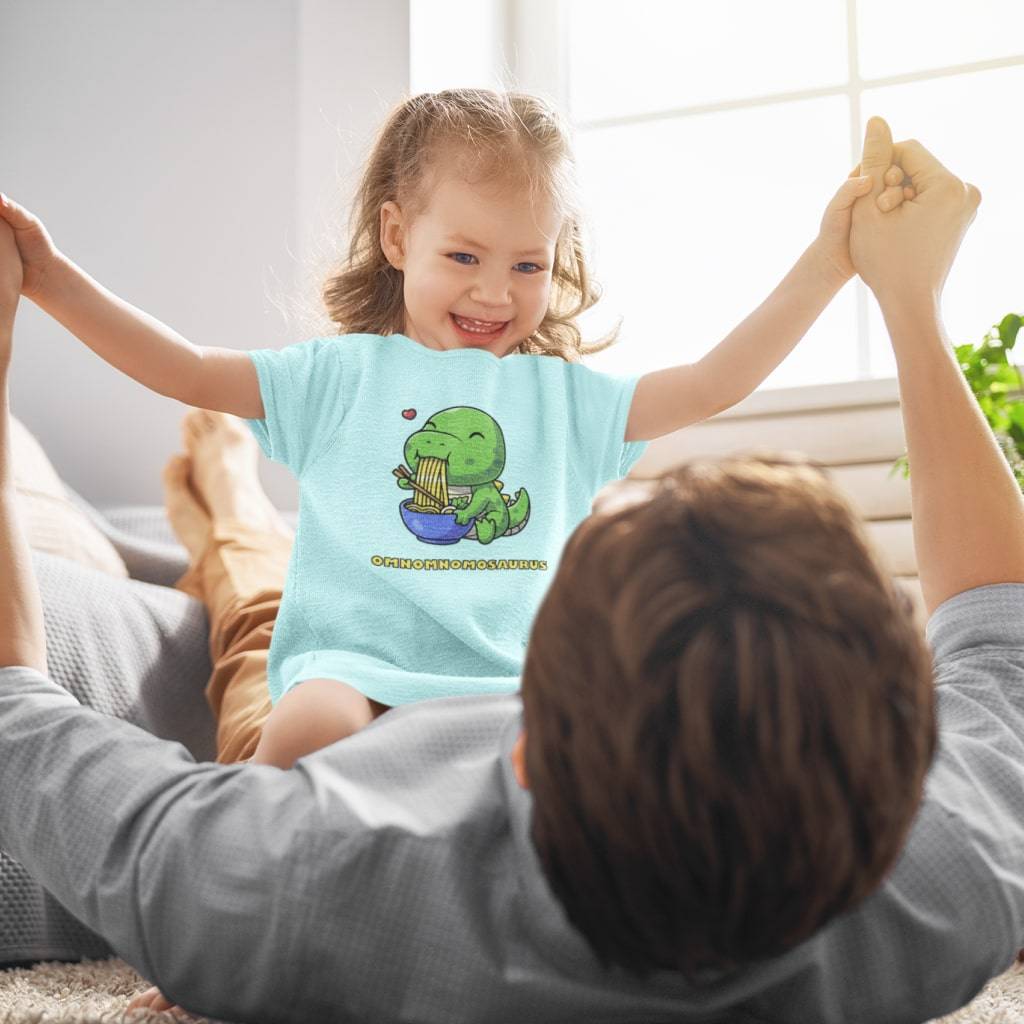 82218-2b9b3a.jpg Nom Nom Nom Dinosaur Toddler Triblend T-Shirt Kids & Baby Toddler Clothing Color : Ice Blue Triblend|Olive Triblend|Peach Triblend