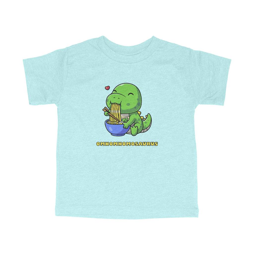 82218-f46aec.jpeg Nom Nom Nom Dinosaur Toddler Triblend T-Shirt Kids & Baby Toddler Clothing Color : Ice Blue Triblend|Olive Triblend|Peach Triblend