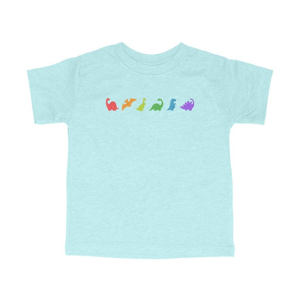 82220-cdb785.jpeg Rainbow Dinosaur Toddler Triblend T-Shirt Kids & Baby Toddler Clothing Color : Ice Blue Triblend|Olive Triblend|Peach Triblend