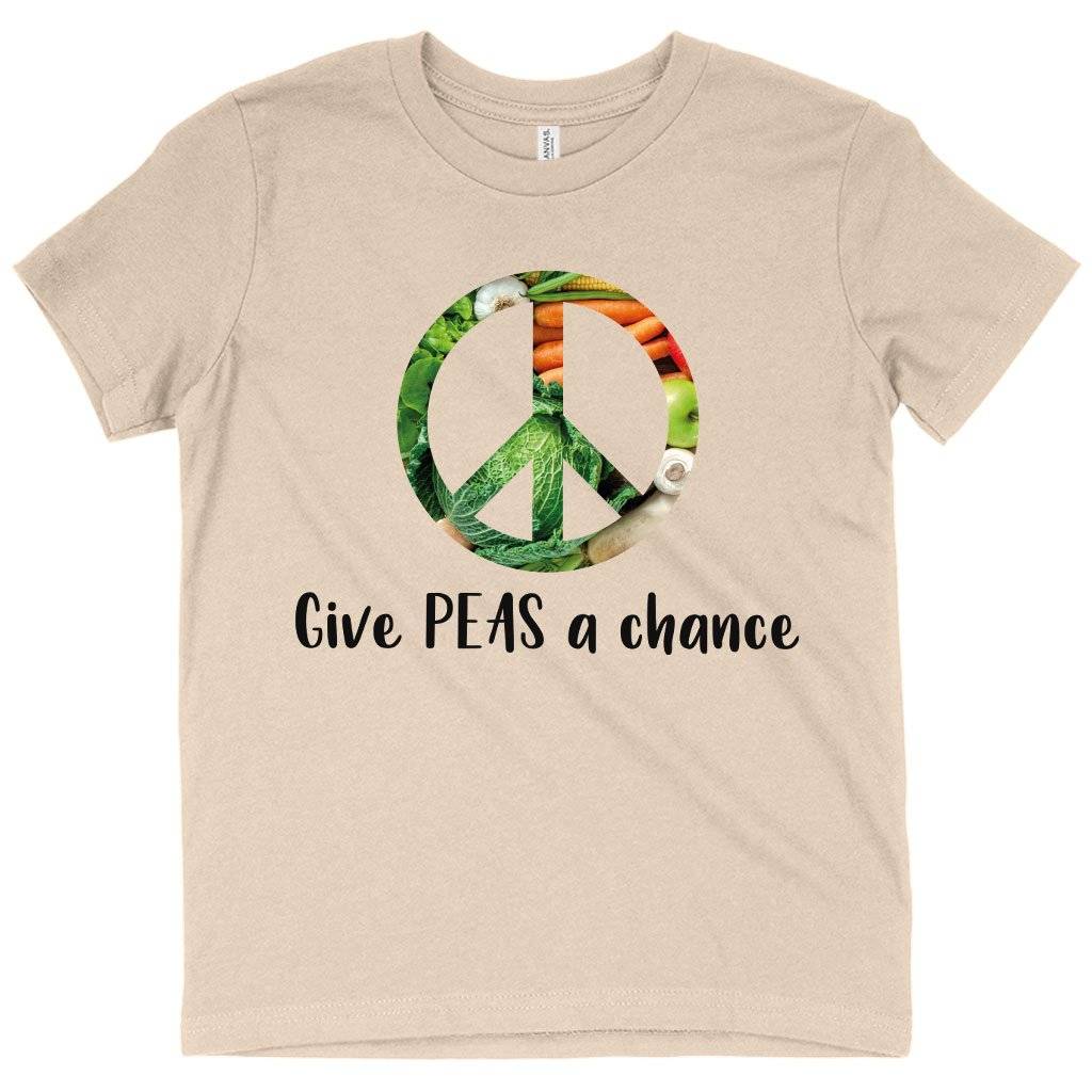 82549-c42ae6.jpeg Kids' Give Peas a Chance Funny Vegan T-Shirt - Vegan Print T-Shirt - Vegetarian Funny T-Shirts Kids & Baby Kids' Clothing Color : Black|White|Natural