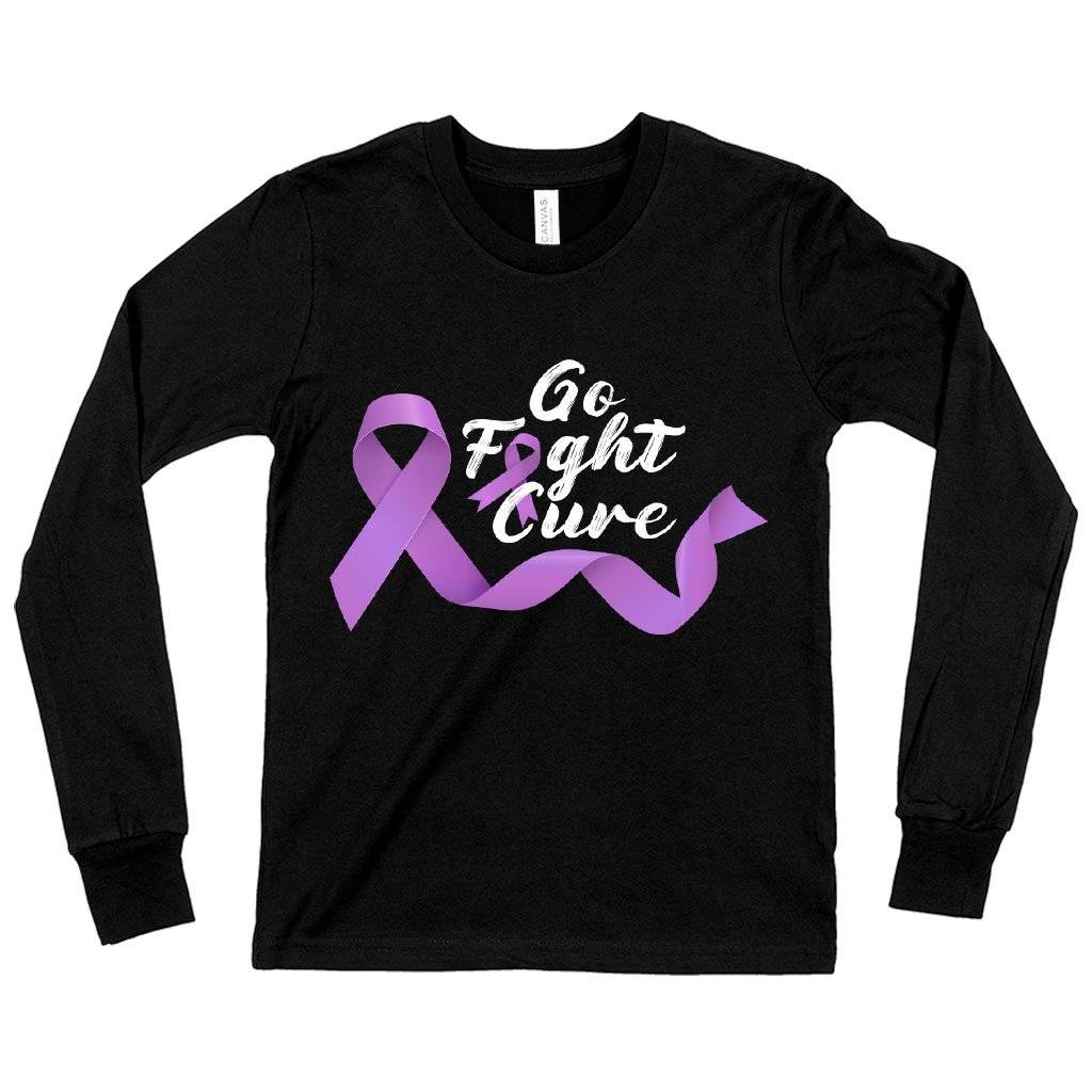 82559-0082e6.jpeg Kids' Go Fight Cure Long Sleeve T-Shirt - Fight Cancer T-Shirts - Cancer Awareness T-Shirt Kids & Baby Kids' Clothing Color : True Royal Blue|Heather Yellow Gold|Black