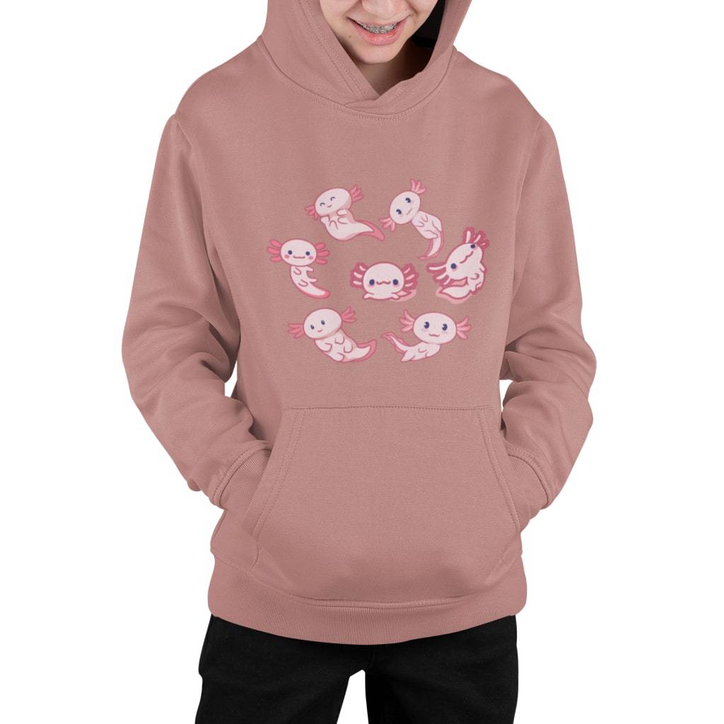 82714-f5bb3c.jpg Axolotls Kids' Sponge Fleece Hoodie Kids & Baby Kids' Clothing Color : Athletic Heather|Black|Military Green|Mauve