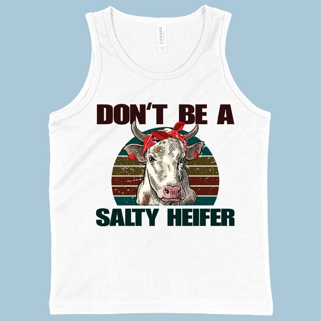 82831-2997f4.jpeg Kids' Don’t Be a Salty Heifer Tank - Cow Tank Kids & Baby Kids' Clothing Color : White|Athletic Heather|Black