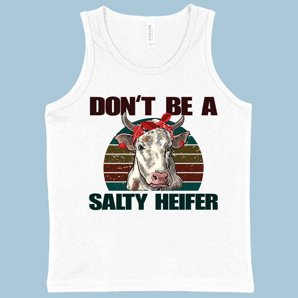 82831-f0c742.jpeg Kids' Don’t Be a Salty Heifer Tank - Cow Tank Kids & Baby Kids' Clothing Color : White|Athletic Heather|Black