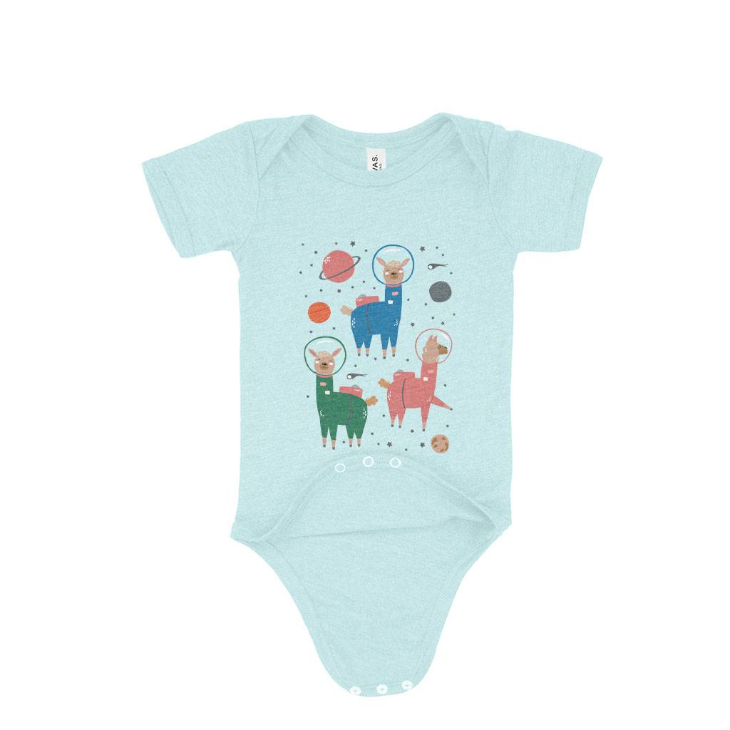 83043-a0da43.jpeg Astronaut Llamas Baby Triblend One-Piece Baby Clothing Kids & Baby Color : Gray Triblend|Ice Blue Triblend|Mauve Triblend