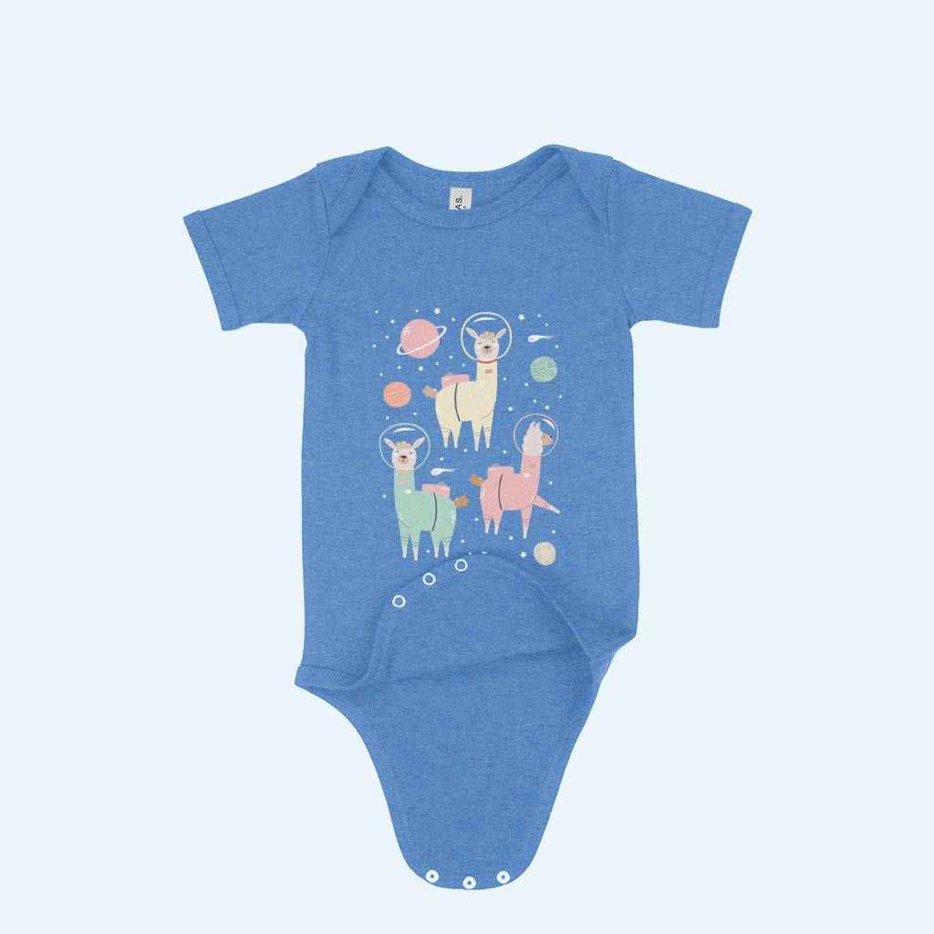 83045-95c073.jpeg Astronaut Llamas Baby Jersey One-Piece Baby Clothing Kids & Baby Color : White|Heather Dust|Pink|Yellow|Heather Columbia Blue