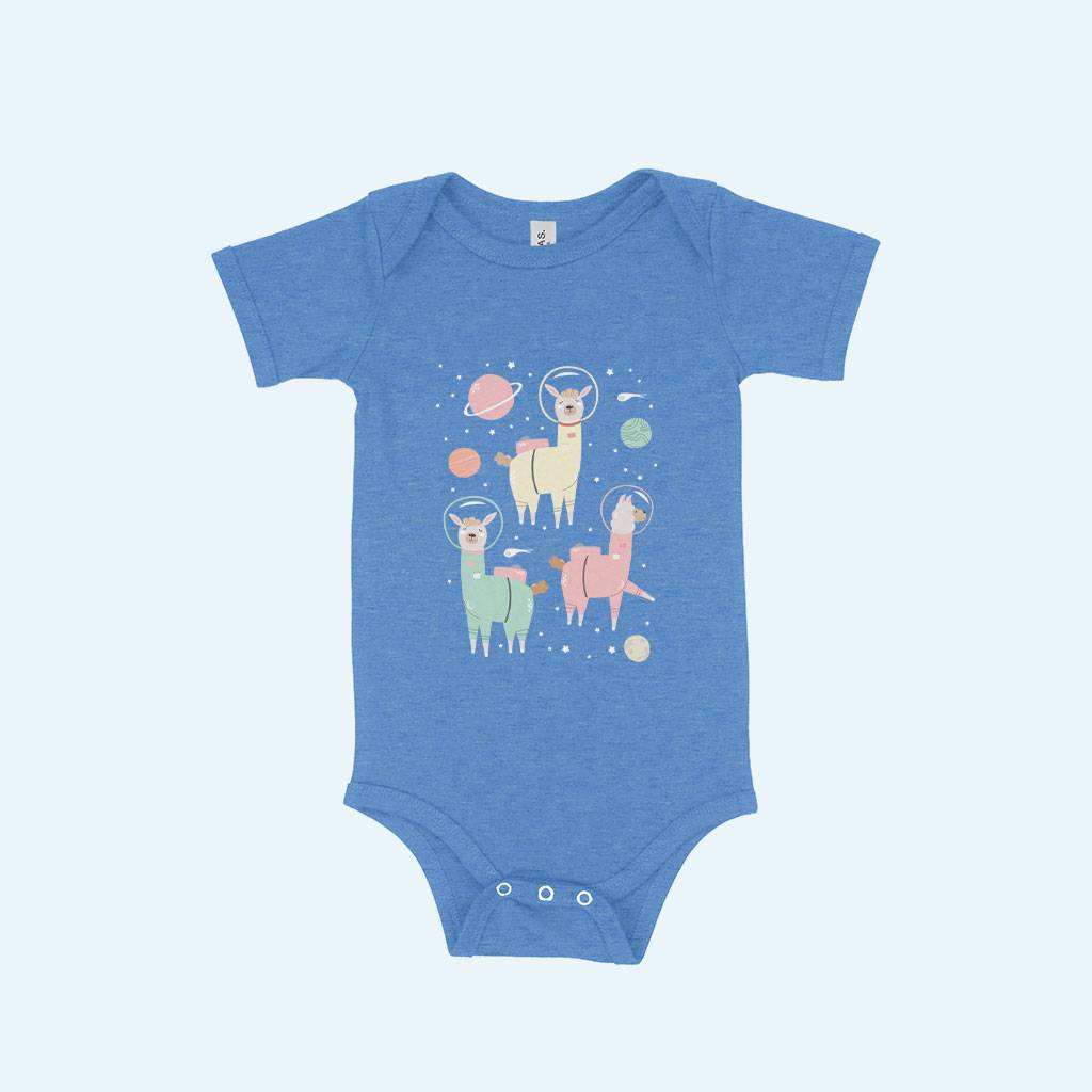 83045-a678bf.jpeg Astronaut Llamas Baby Jersey One-Piece Baby Clothing Kids & Baby Color : White|Heather Dust|Pink|Yellow|Heather Columbia Blue