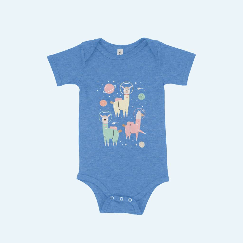 83045-b302cf.jpeg Astronaut Llamas Baby Jersey One-Piece Baby Clothing Kids & Baby Color : White|Heather Dust|Pink|Yellow|Heather Columbia Blue