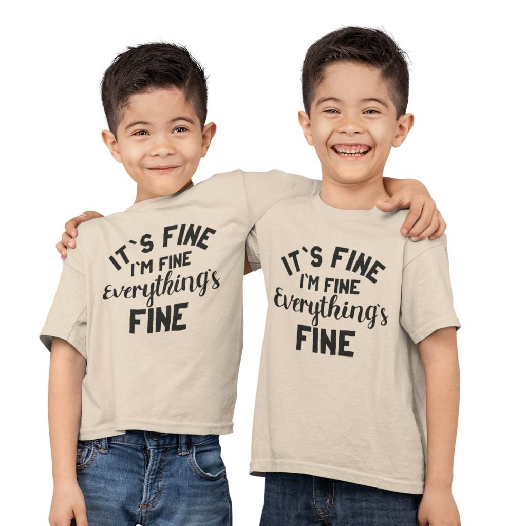 83181-3b3e0f.jpg It's Fine Kids' Jersey T-Shirt Kids & Baby Kids' Clothing Color : White|Black|Natural|Columbia Blue|Heather Red|Pink|Mustard