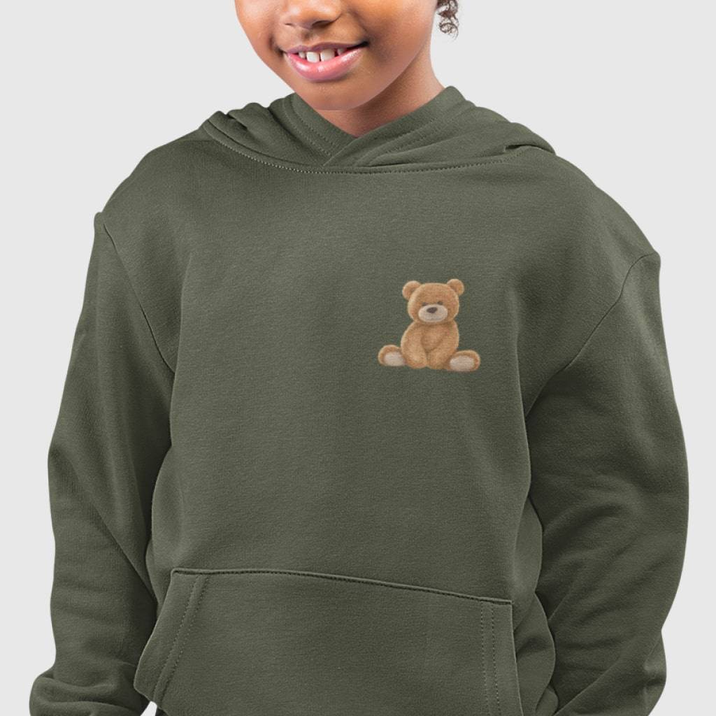 83252-c09f34.jpg Kids' Sponge Fleece Teddy Bear Hoodie Kids & Baby Kids' Clothing Color : Dark Gray Heather|Military Green|Black