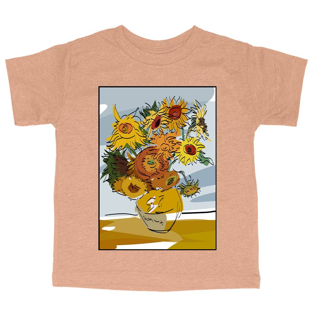 83364-17f810.jpeg Triblend Toddler Van Gogh Sunflowers T-Shirt - Art Print T-Shirts Kids & Baby Toddler Clothing Color : Ice Blue Triblend|Olive Triblend|Peach Triblend