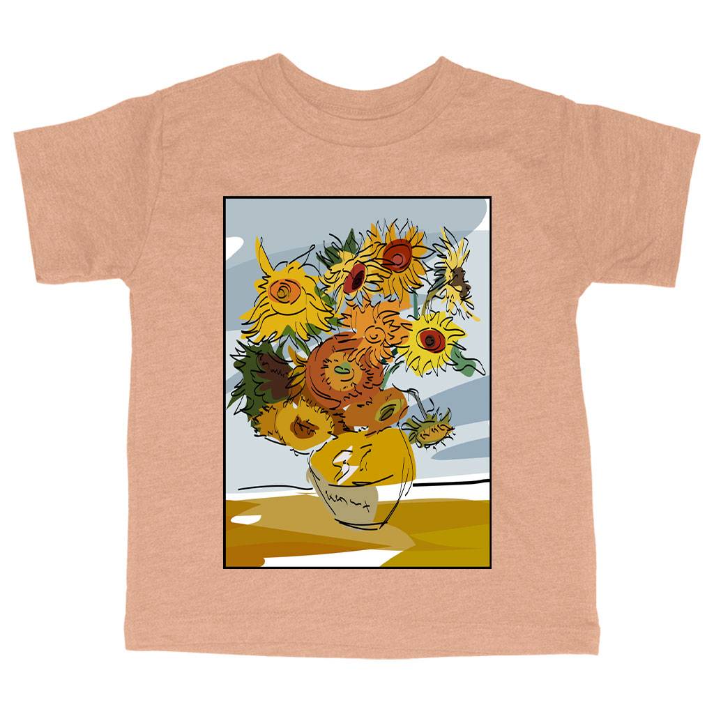 83364-c12d1c.jpeg Triblend Toddler Van Gogh Sunflowers T-Shirt - Art Print T-Shirts Kids & Baby Toddler Clothing Color : Ice Blue Triblend|Olive Triblend|Peach Triblend