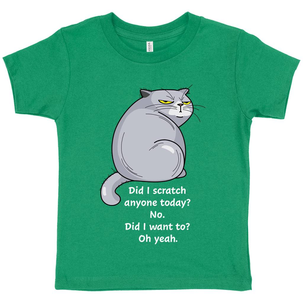 83941-20284f.jpeg Toddler Did I Scratch Anyone Today Funny Cat T-Shirt - Children's Funny Slogan T-Shirt Kids & Baby Toddler Clothing Color : Heather Dust|Kelly|Heather Columbia Blue