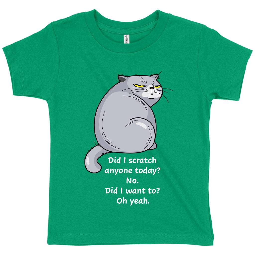 83941-33b197.jpeg Toddler Did I Scratch Anyone Today Funny Cat T-Shirt - Children's Funny Slogan T-Shirt Kids & Baby Toddler Clothing Color : Heather Dust|Kelly|Heather Columbia Blue