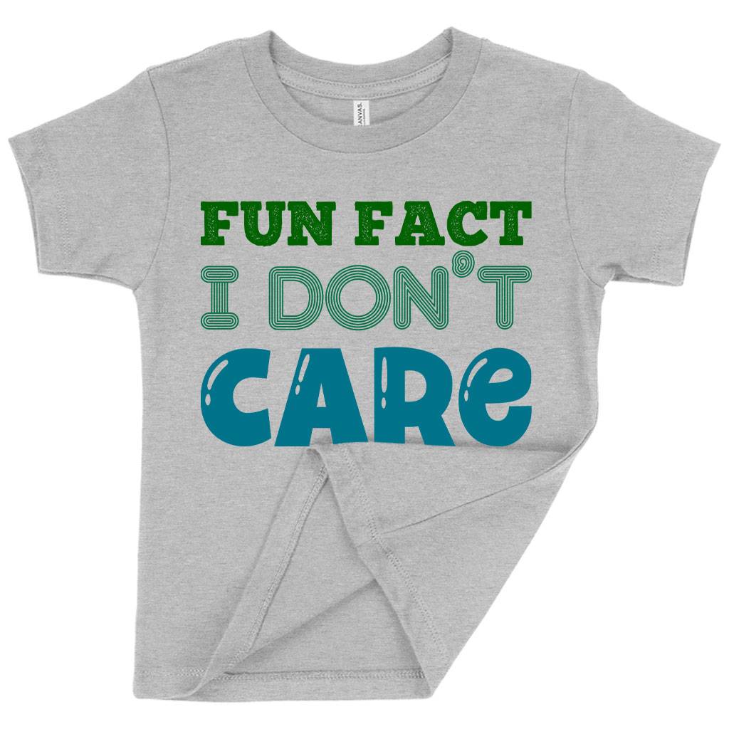 84083-7bf6c2.jpeg Toddler Fun Fact I Don’t Care T-Shirt - Sarcastic T-Shirts Kids & Baby Toddler Clothing Color : Athletic Heather|Heather Red|Kelly