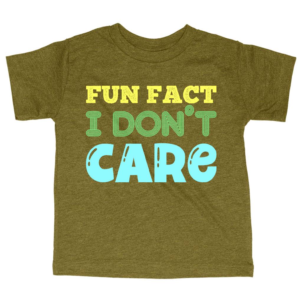 84088-7386e2.jpeg Triblend Toddler Fun Fact I Don’t Care T-Shirt - Sarcastic T-Shirts Kids & Baby Toddler Clothing Color : Ice Blue Triblend|Olive Triblend|Peach Triblend