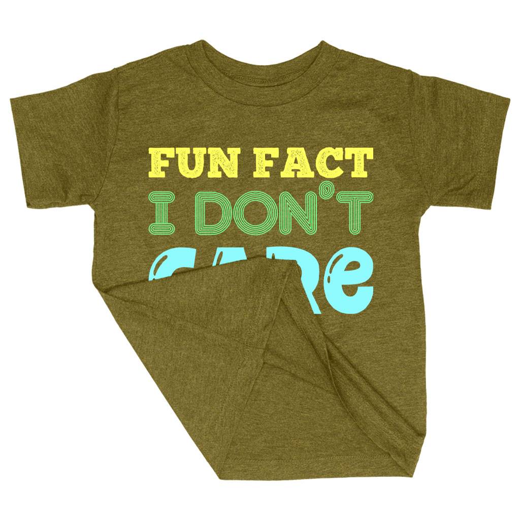 84088-954426.jpeg Triblend Toddler Fun Fact I Don’t Care T-Shirt - Sarcastic T-Shirts Kids & Baby Toddler Clothing Color : Ice Blue Triblend|Olive Triblend|Peach Triblend