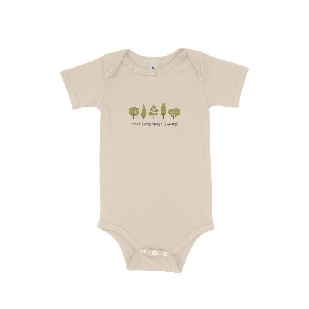 84264-cdbe01.jpeg More Trees Please Baby Jersey One-Piece Baby Clothing Kids & Baby Color : White|Heather Dust|Yellow