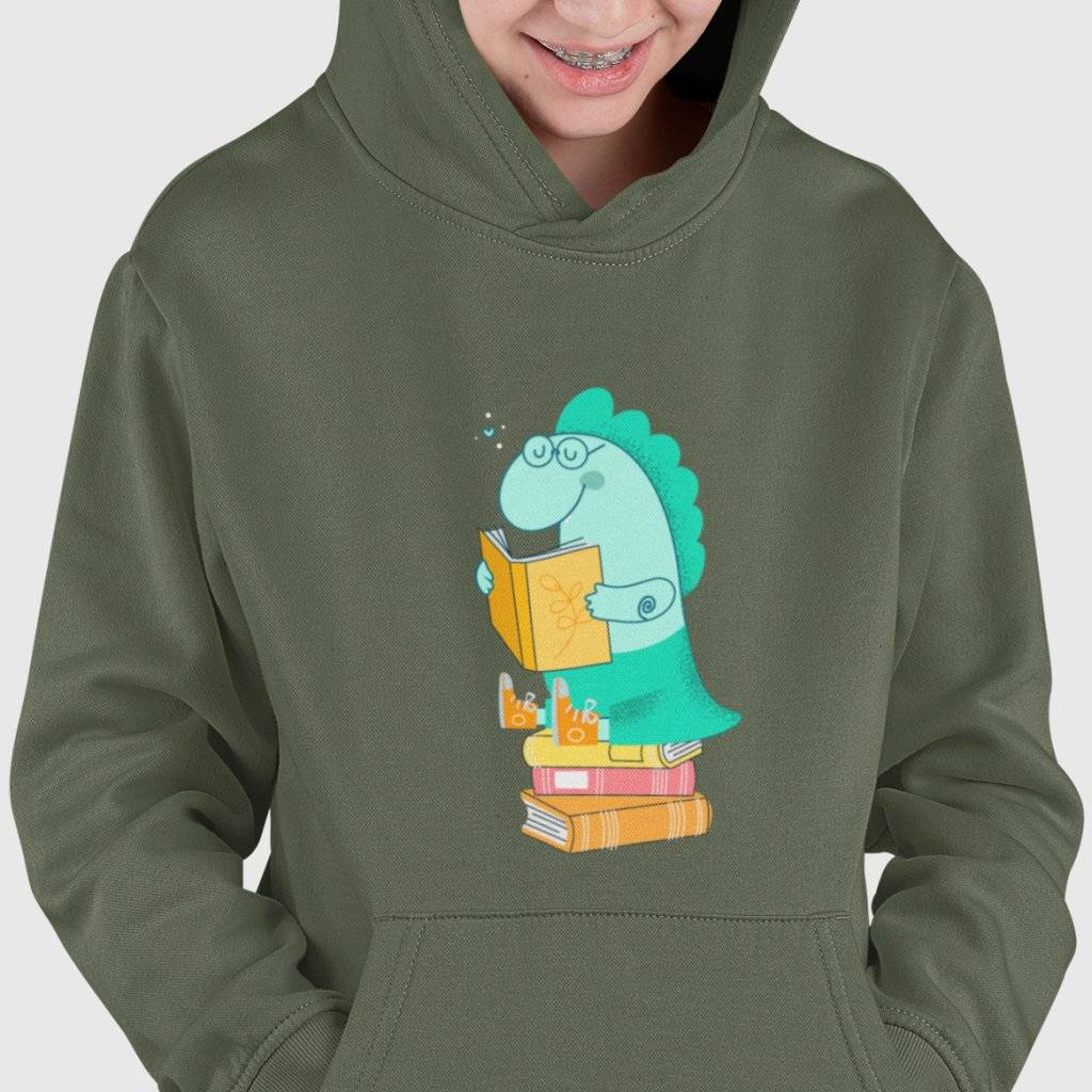 84298-8defbd.jpg Kids' Dinosaur Hooded Sweatshirt Kids & Baby Kids' Clothing Color : Athletic Heather|Dark Gray Heather|Military Green