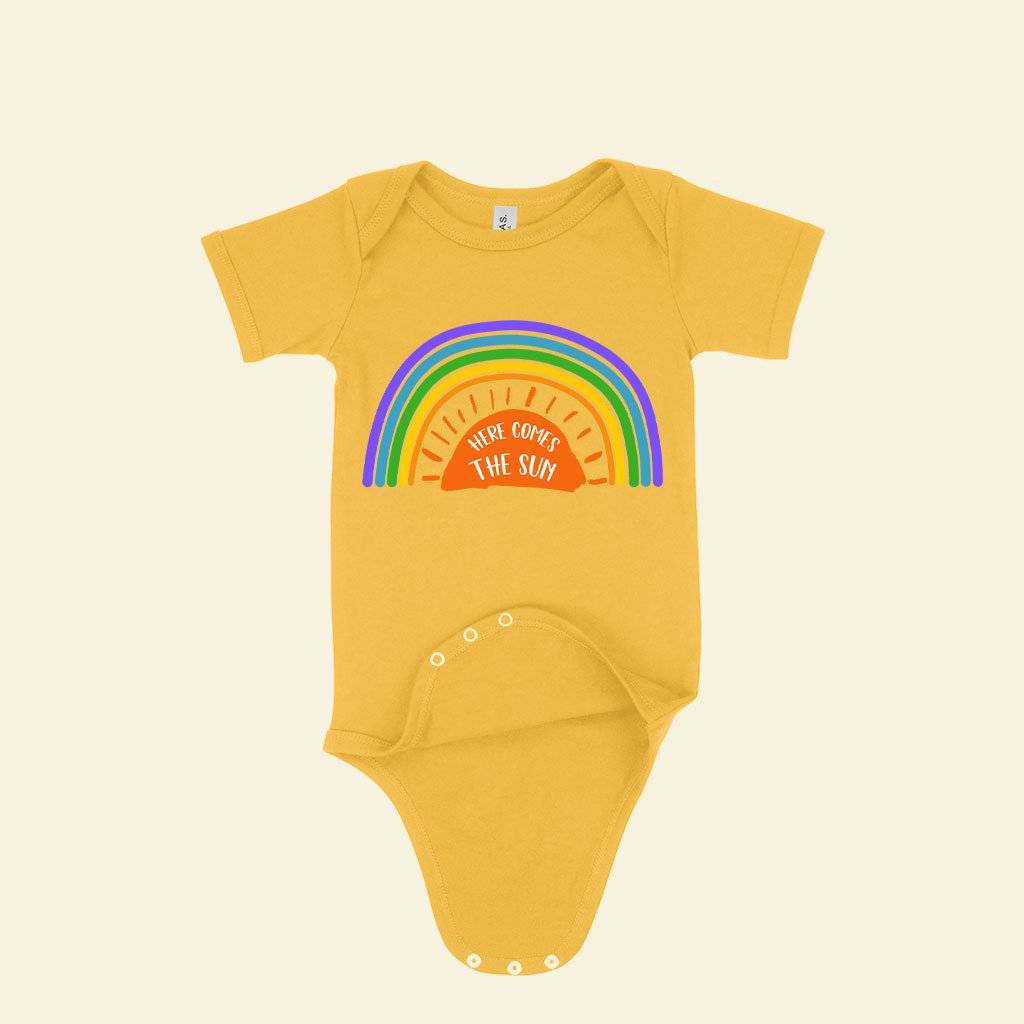 84310-a4f5cc.jpeg Here Comes the Sun Baby Onesie - Rainbow Baby Onesie - Rainbow Baby Clothes Baby Clothing Kids & Baby Color : Yellow|Heather Dust|Pink