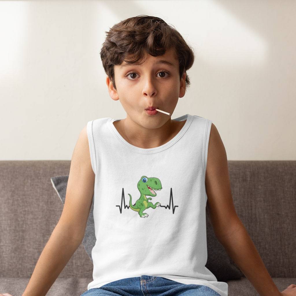 Dinosaur Print Kids' Tank Top Kids & Baby Kids' Clothing Color : White|Black|Neon Pink 