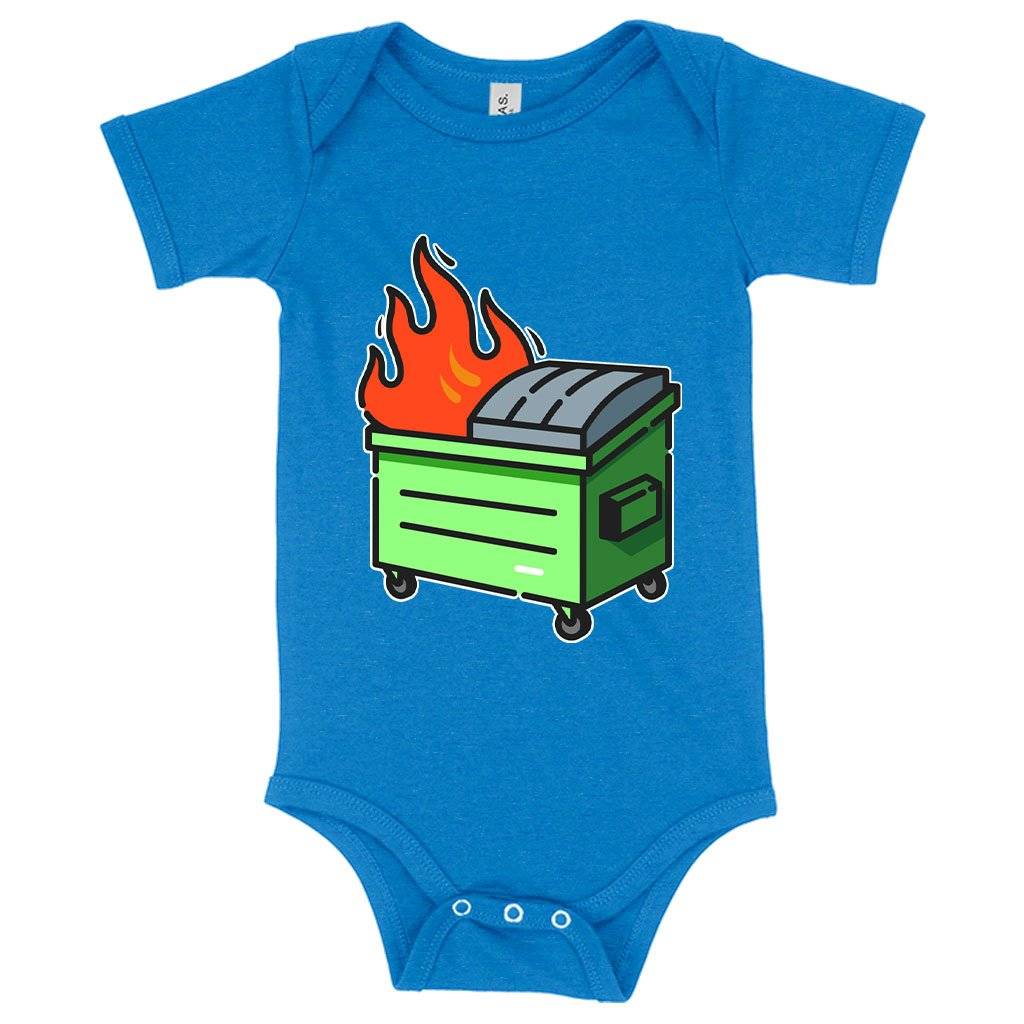 84470-9d2968.jpeg Baby Jersey Dumpster Fire Onesie - Graphic Onesie Baby Clothing Kids & Baby Color : Asphalt|Heather Columbia Blue|White
