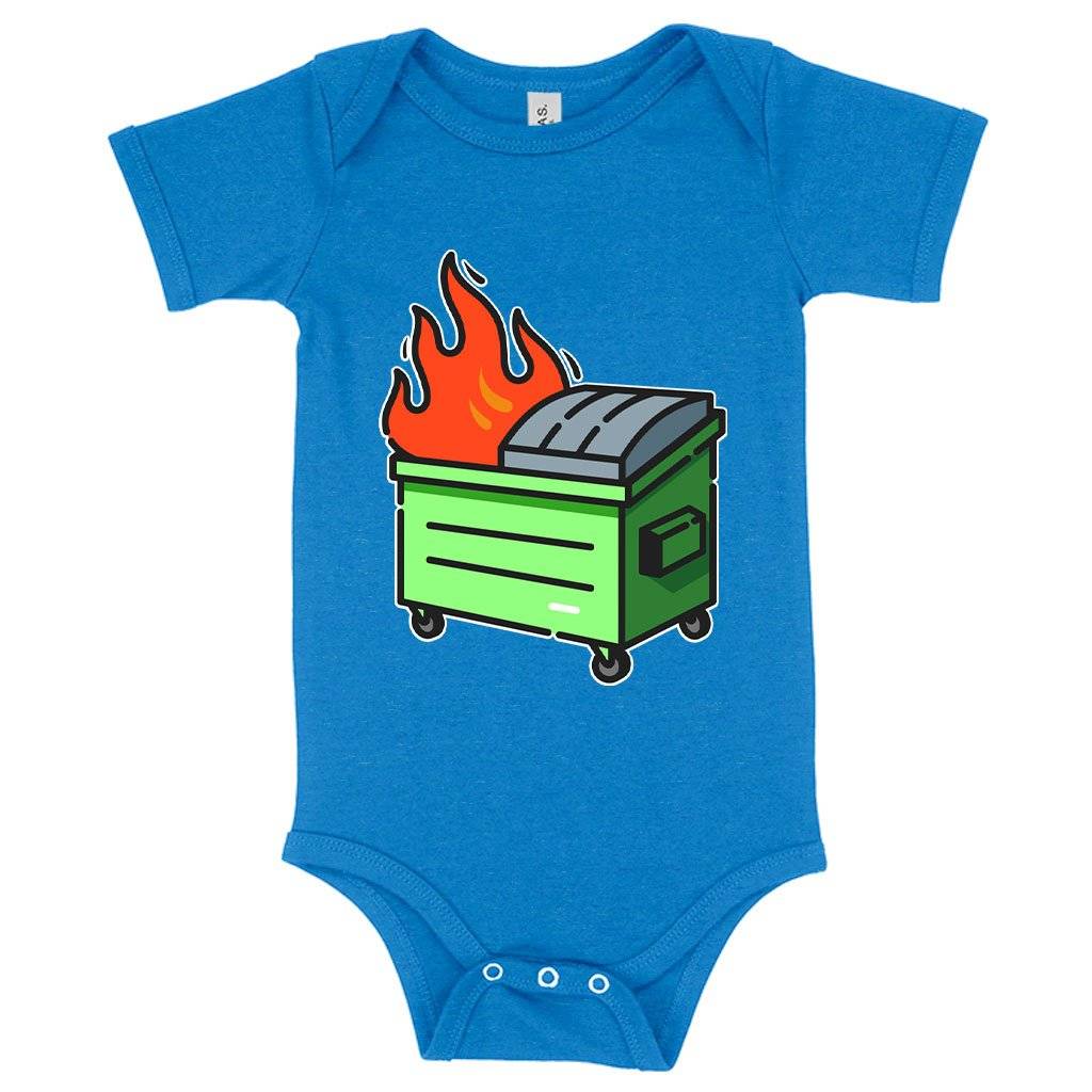84470-c4df20.jpeg Baby Jersey Dumpster Fire Onesie - Graphic Onesie Baby Clothing Kids & Baby Color : Asphalt|Heather Columbia Blue|White
