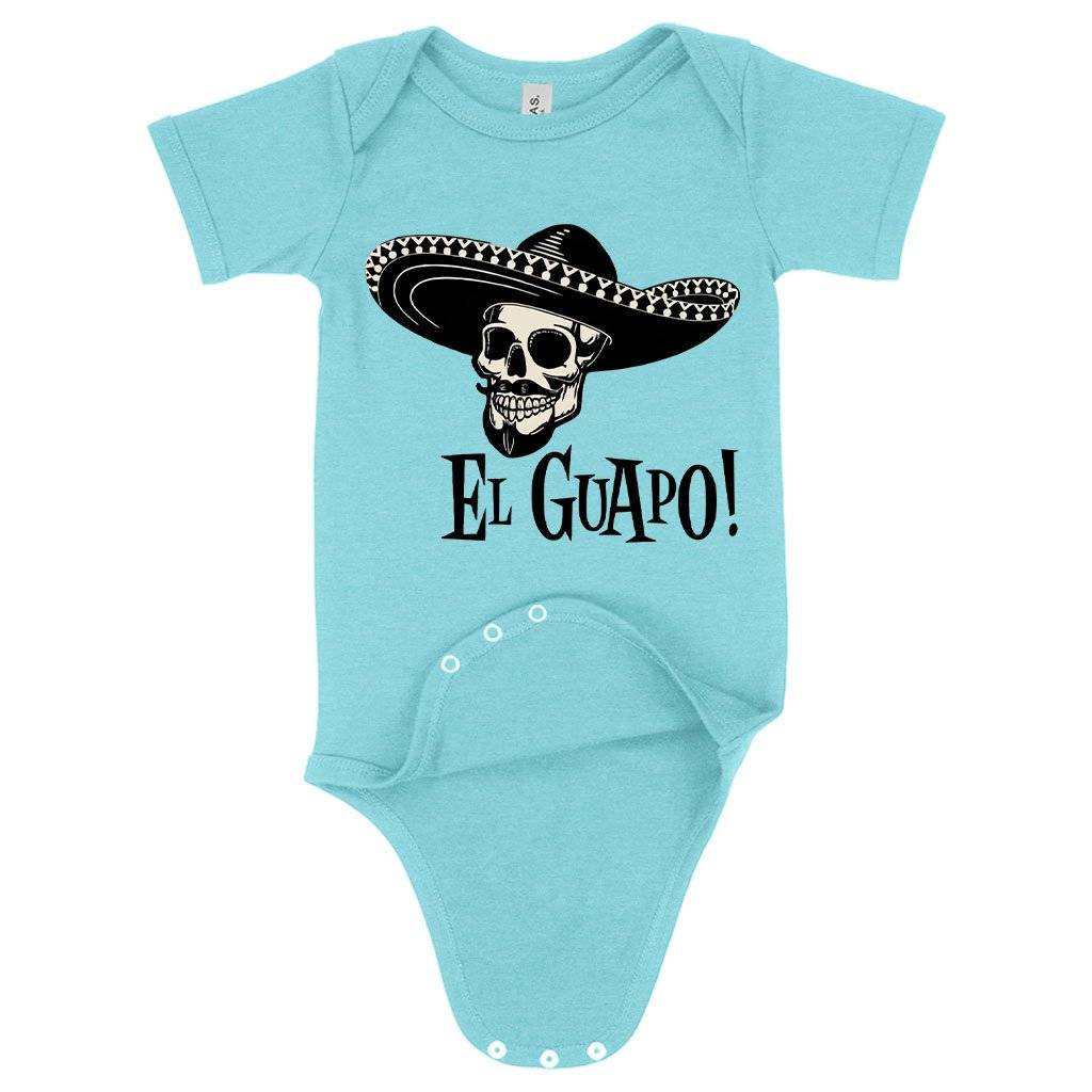 84476-1d947a.jpeg Baby El Guapo Onesie - Retro Onesie Baby Clothing Kids & Baby Color : Gray Triblend|Peach Triblend|Ice Blue Triblend