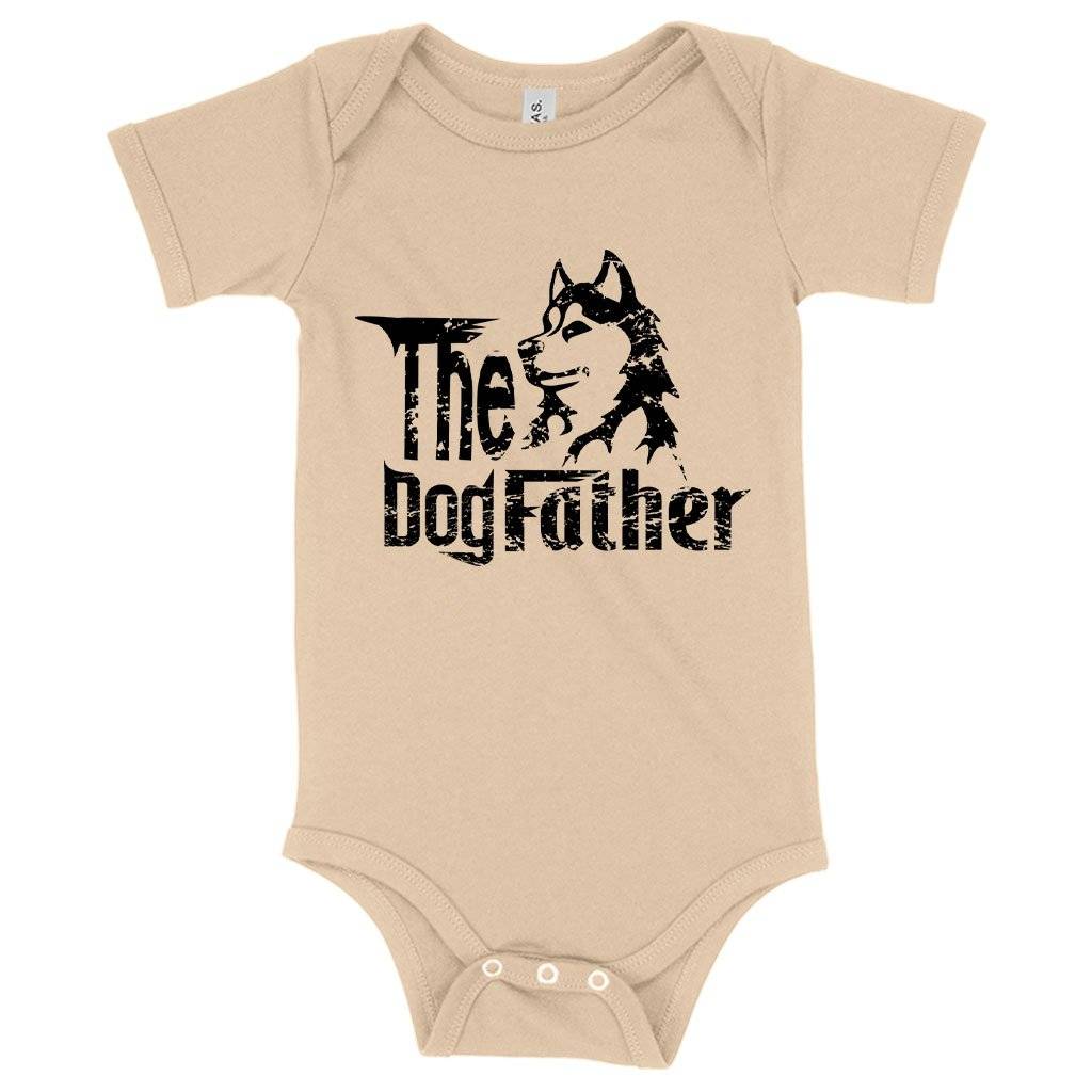 84484-59d218.jpeg Baby Jersey The Dogfather Onesie - Dog Lover Onesies Baby Clothing Kids & Baby Color : Asphalt|Heather Dust|White