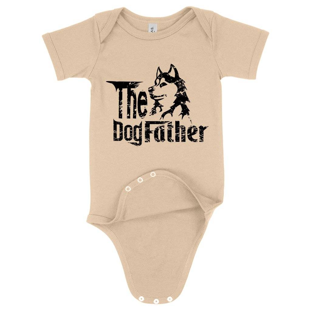 84484-c4b730.jpeg Baby Jersey The Dogfather Onesie - Dog Lover Onesies Baby Clothing Kids & Baby Color : Asphalt|Heather Dust|White