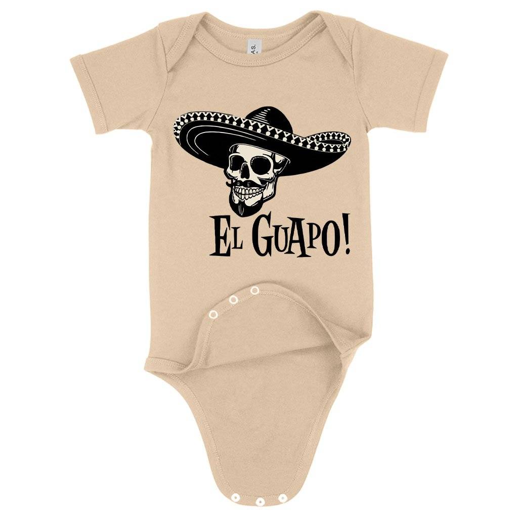 84491-1c506e.jpeg Baby Jersey El Guapo Onesie - Retro Onesie Baby Clothing Kids & Baby Color : Heather Dust|Yellow|White