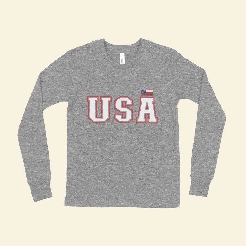 84683-9aaa0b.jpeg Kids' Long Sleeve USA T-Shirt Kids & Baby Kids' Clothing Color : White|Gray Triblend|True Royal Blue