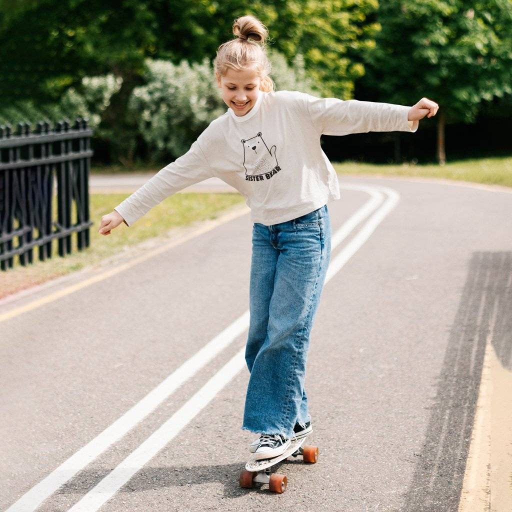 84690-1801aa.jpg Kids' Long Sleeve Sister Bear T-Shirt Kids & Baby Kids' Clothing Color : White|Heather Yellow Gold|Gray Triblend