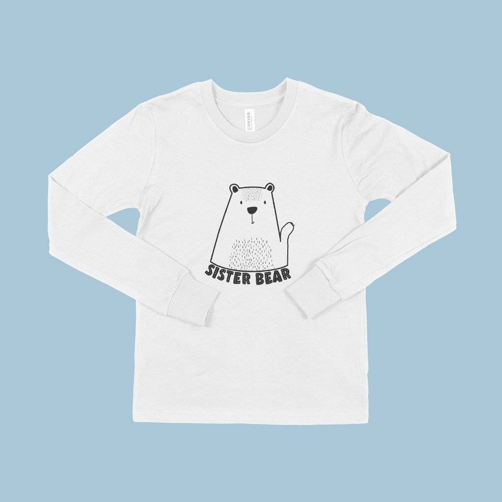 84690-c6b11d.jpeg Kids' Long Sleeve Sister Bear T-Shirt Kids & Baby Kids' Clothing Color : White|Heather Yellow Gold|Gray Triblend