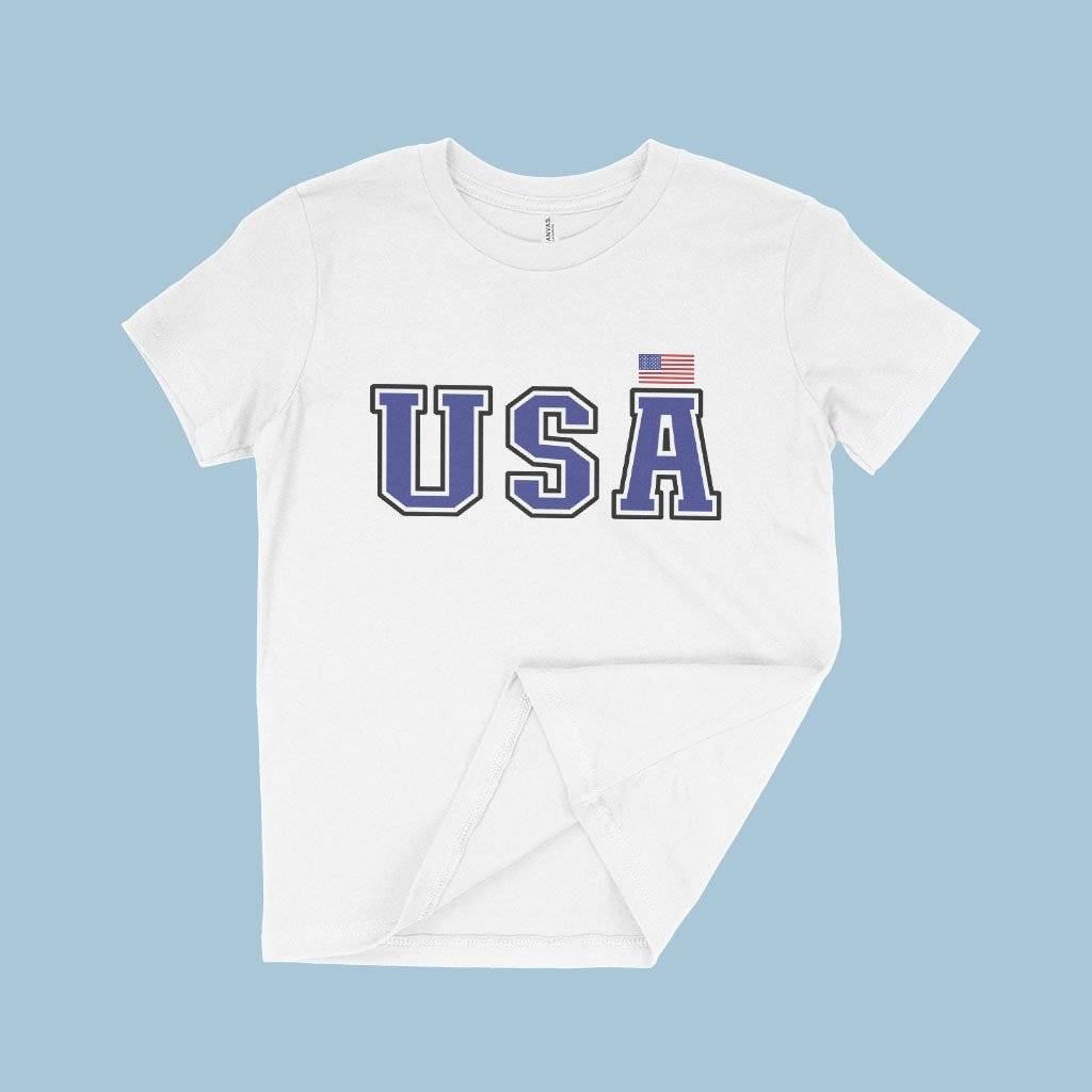 84692-38a098.jpeg Kids' USA T-Shirt Kids & Baby Kids' Clothing Color : White|Mustard|Columbia Blue