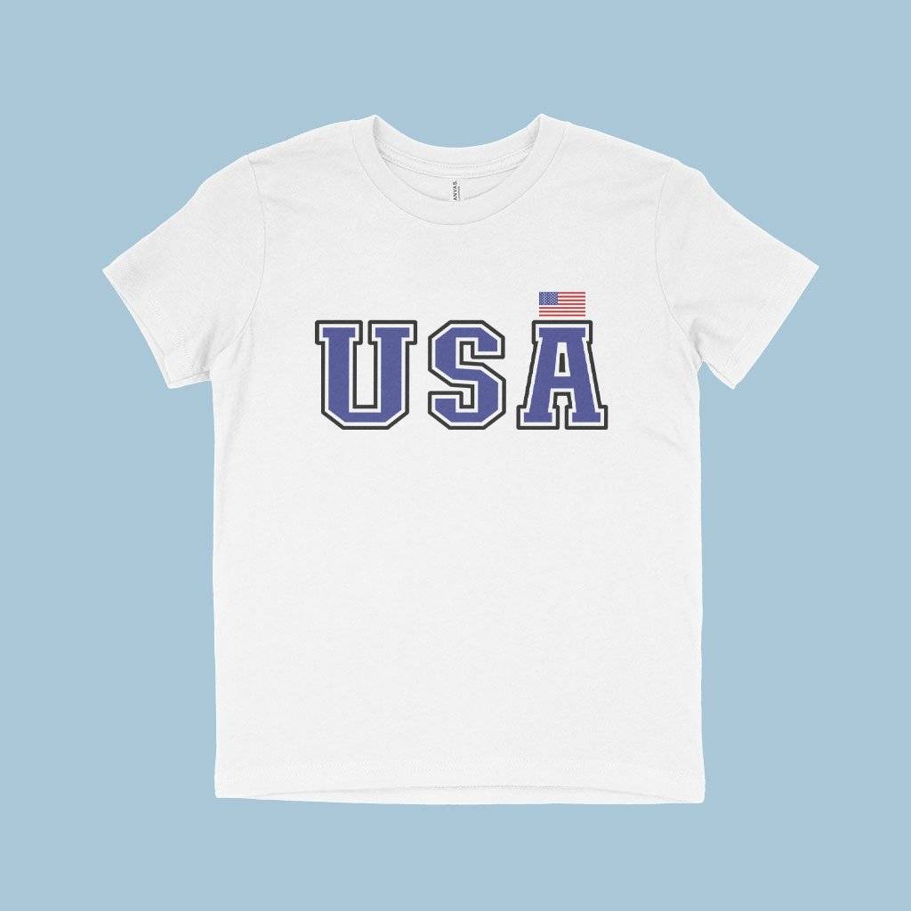 84692-c1615e.jpeg Kids' USA T-Shirt Kids & Baby Kids' Clothing Color : White|Mustard|Columbia Blue