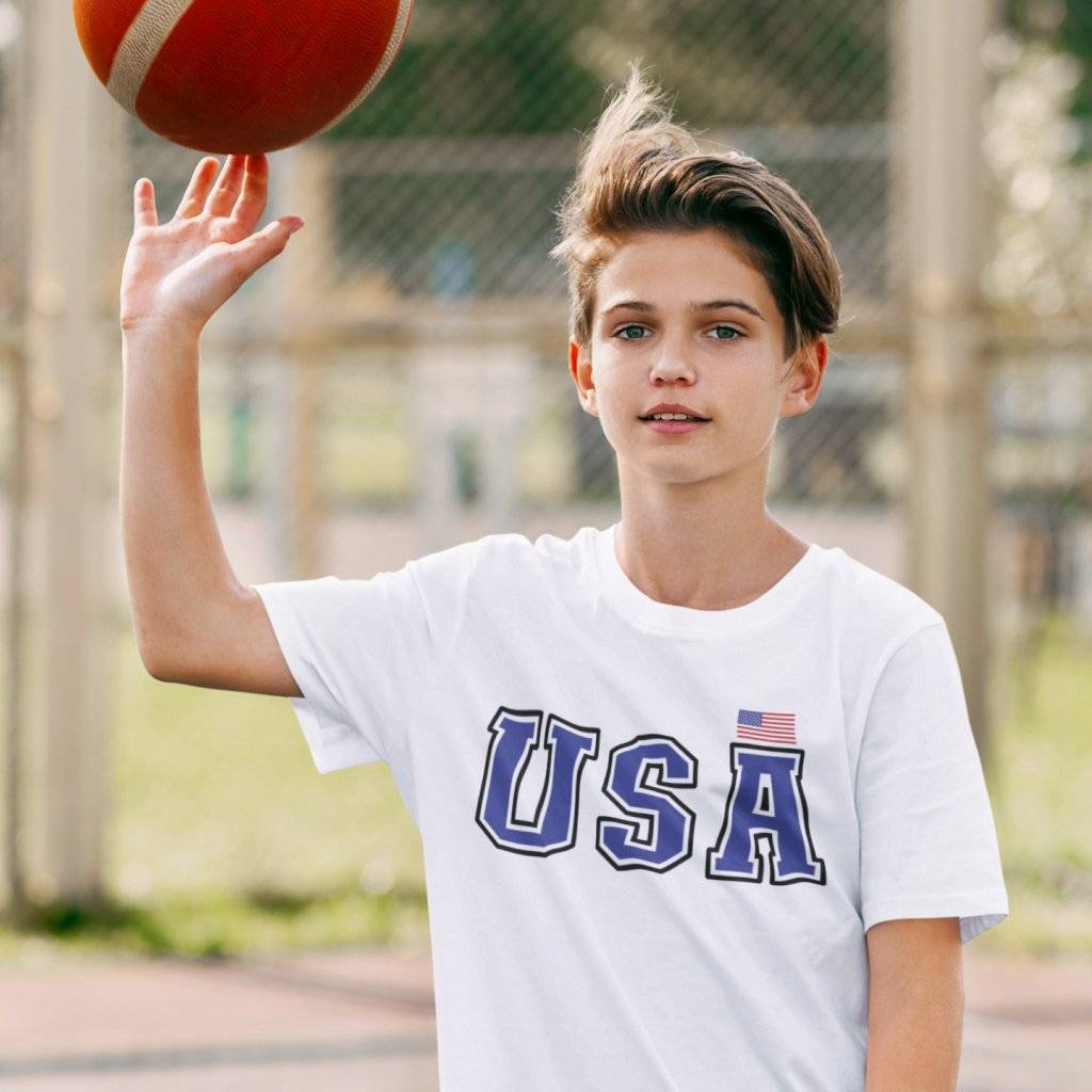 84692-cbdd9c.jpg Kids' USA T-Shirt Kids & Baby Kids' Clothing Color : White|Mustard|Columbia Blue