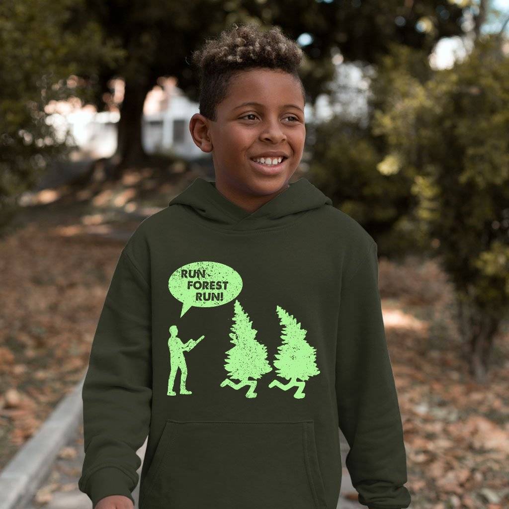 85006-e4b4a7.jpeg Kids' Sponge Fleece Run Forest Run Hoodie - Funny Hoodie Kids & Baby Kids' Clothing Color : Military Green|Athletic Heather|Dark Gray Heather