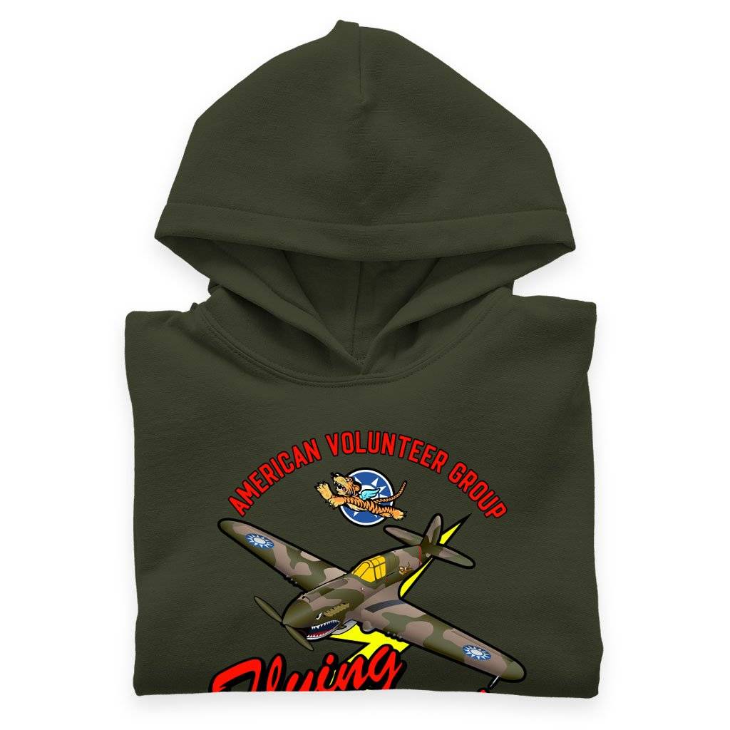 85007-1db0ca.jpeg Kids' Sponge Fleece Flying Tigers Hoodie - Flying Tiger Clothing Kids & Baby Kids' Clothing Color : Mauve|Military Green|Athletic Heather