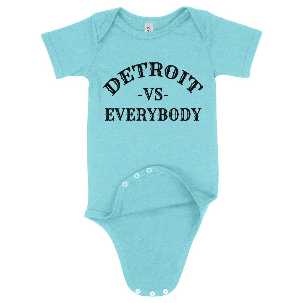 Baby Detroit Vs Everybody Onesie - Detroit Vintage Onesies Baby Clothing Kids & Baby Color : Gray Triblend|Ice Blue Triblend|Peach Triblend 