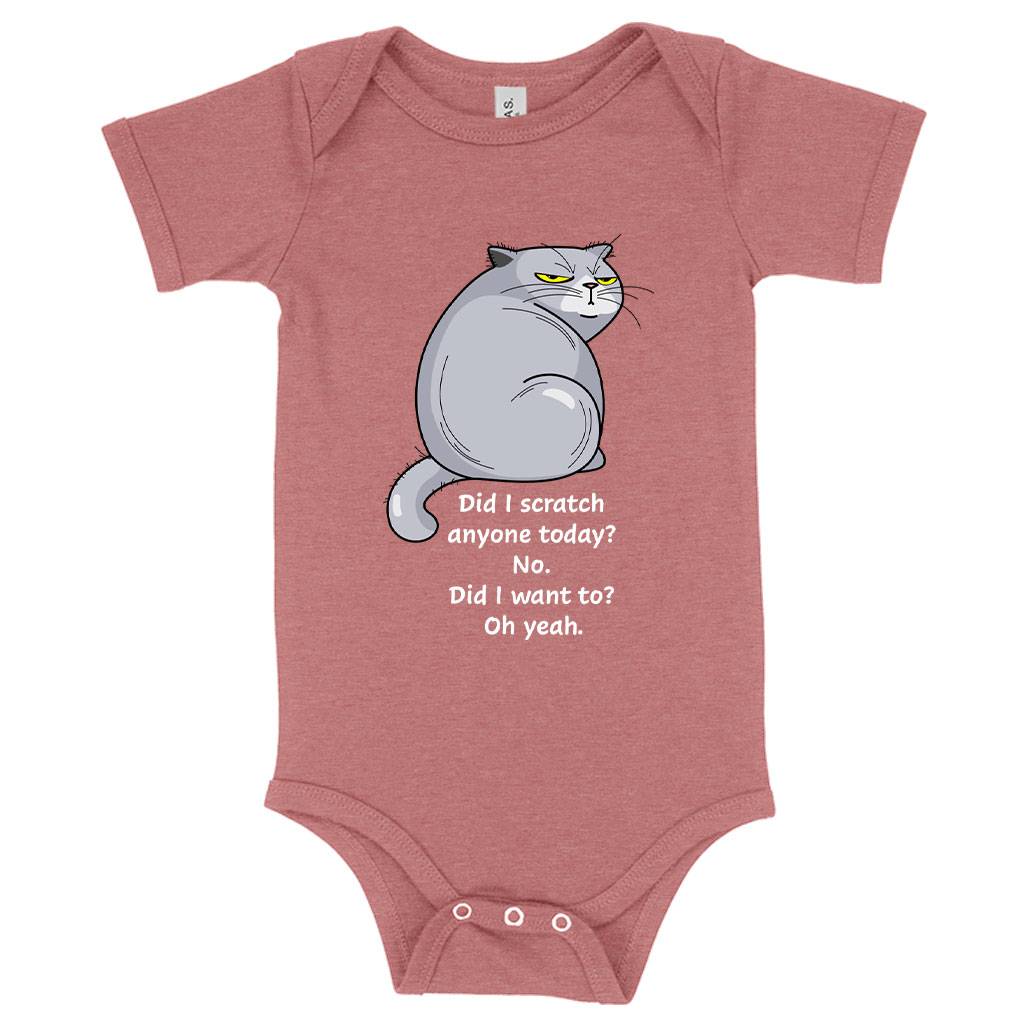 Baby Did I Scratch Anyone Today Funny Cat One-Piece – Cute Funny Onesie Baby Clothing Kids & Baby Baby Did I Scratch Anyone Today Funny Cat One-Piece - Cute Funny Onesie Baby Clothing Kids & Baby Color : Peach Triblend|Ice Blue Triblend|Mauve Triblend