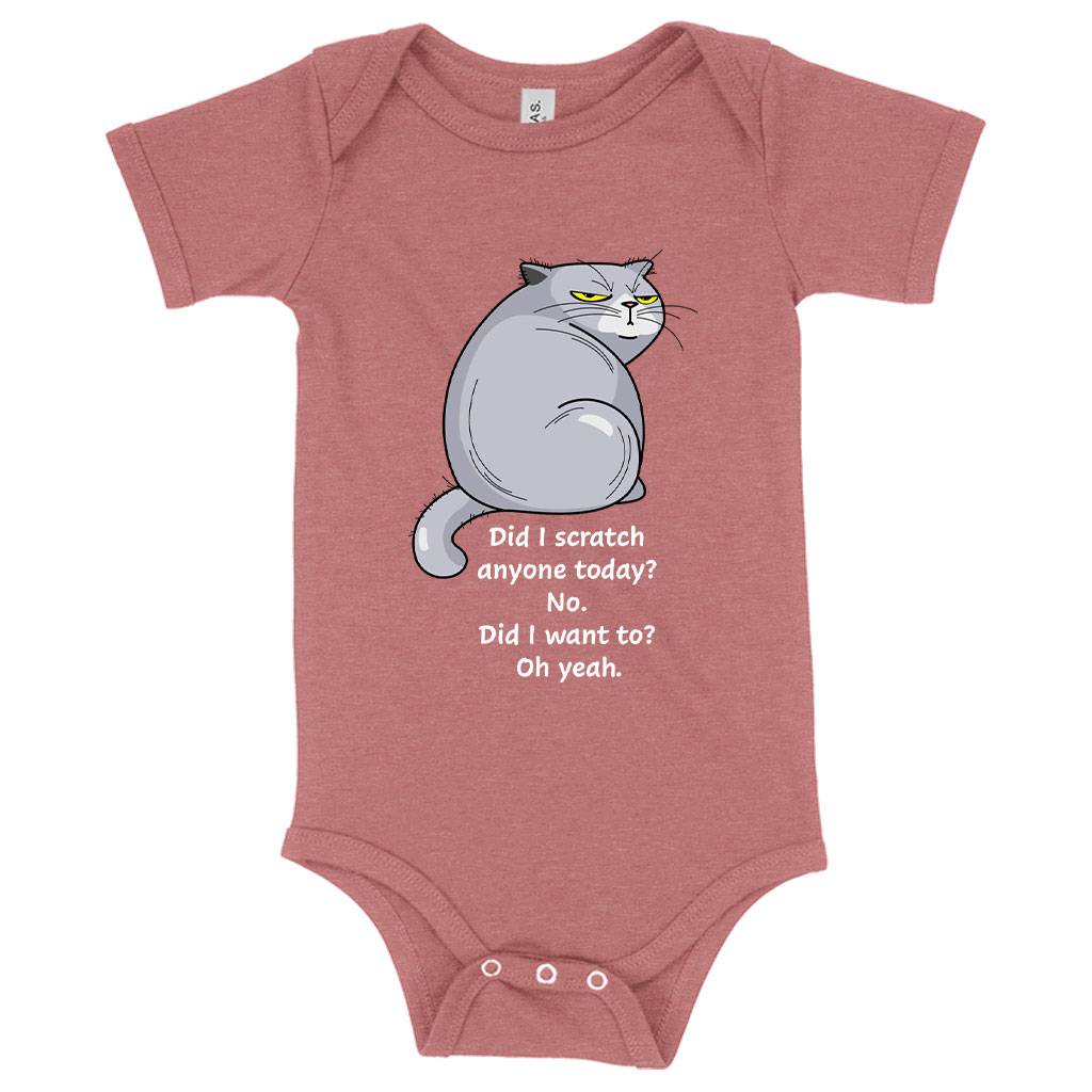 Baby Did I Scratch Anyone Today Funny Cat One-Piece – Cute Funny Onesie Baby Clothing Kids & Baby Baby Did I Scratch Anyone Today Funny Cat One-Piece - Cute Funny Onesie Baby Clothing Kids & Baby Color : Peach Triblend|Ice Blue Triblend|Mauve Triblend