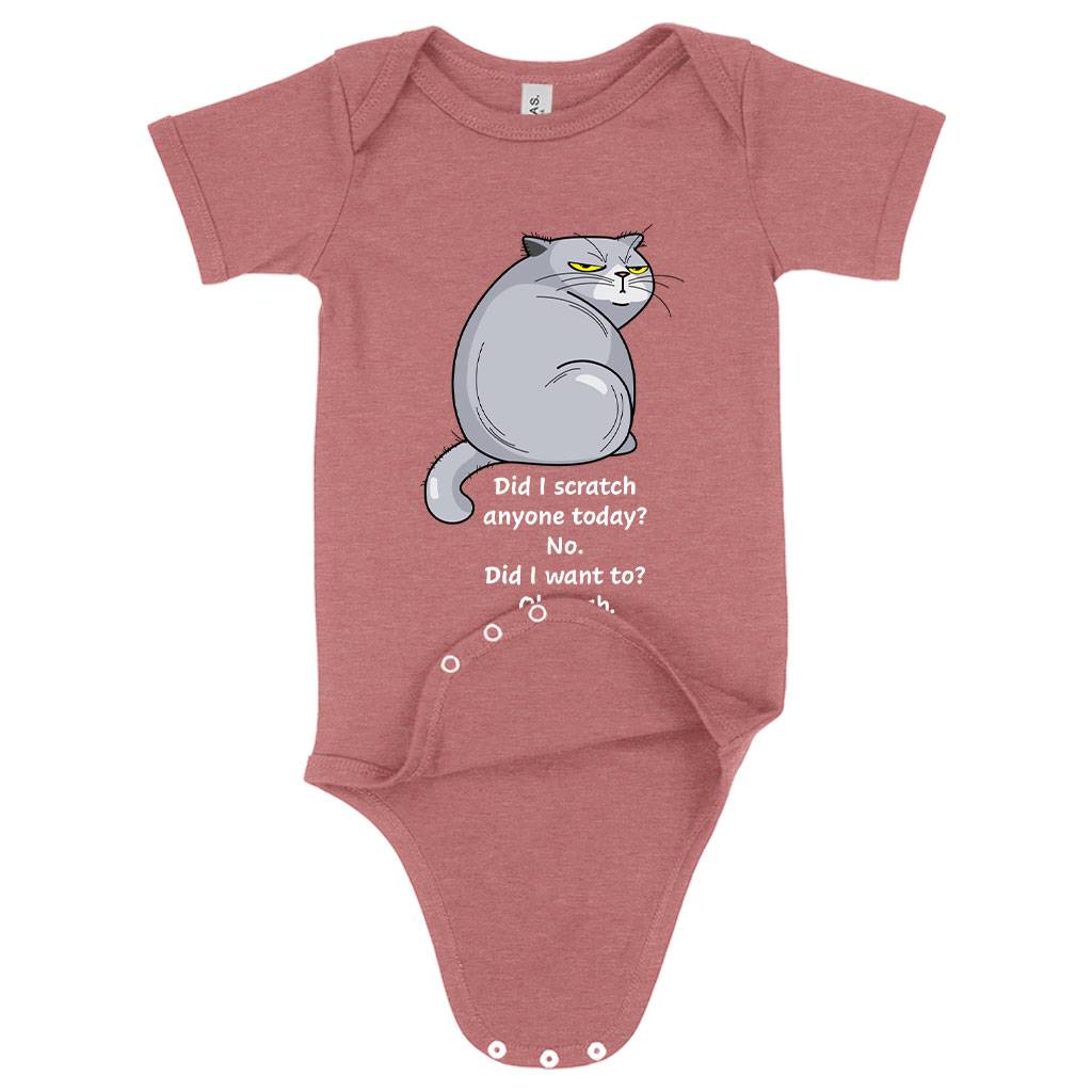 Baby Did I Scratch Anyone Today Funny Cat One-Piece – Cute Funny Onesie Baby Clothing Kids & Baby Baby Did I Scratch Anyone Today Funny Cat One-Piece - Cute Funny Onesie Baby Clothing Kids & Baby Color : Peach Triblend|Ice Blue Triblend|Mauve Triblend