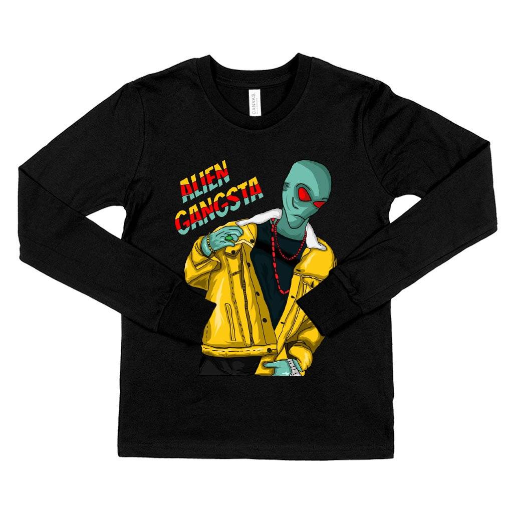 Kids’ Alien Gangsta Long Sleeve T-Shirt Kids & Baby Kids’ Clothing Kids' Alien Gangsta Long Sleeve T-Shirt Kids & Baby Kids' Clothing Color : White|Gray Triblend|Black