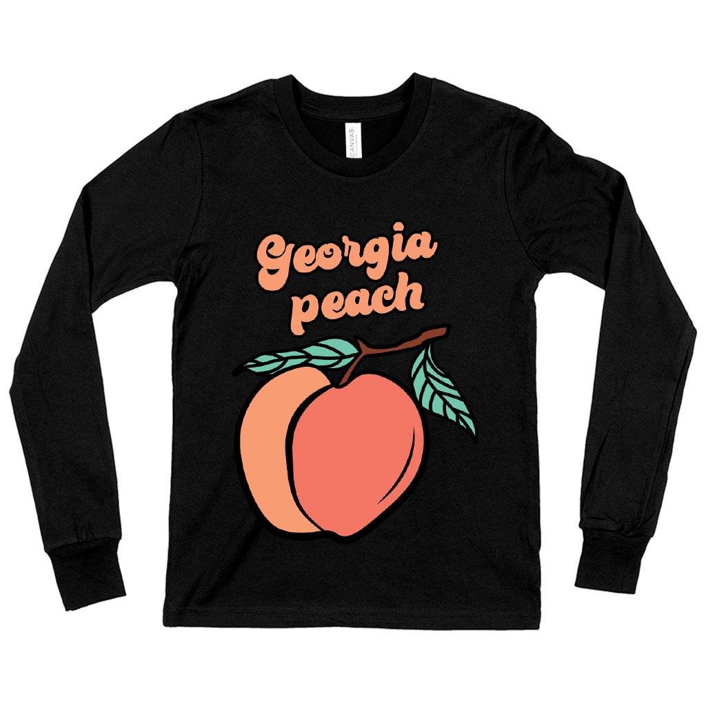 Kids' Georgia Peach Long Sleeve T-Shirt - Peach State T-Shirts Kids & Baby Kids' Clothing Color : White|Gray Triblend|Black 